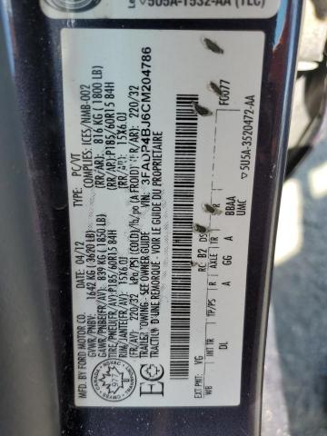 2012 FORD FIESTA SE  