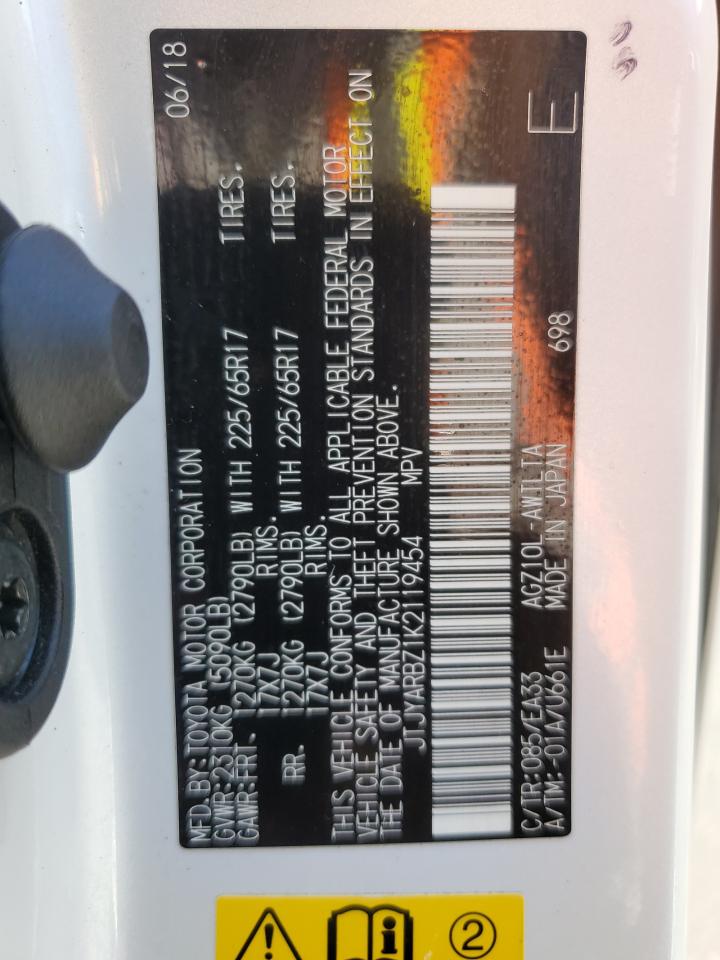 2019 Lexus Nx 300 Base VIN: JTJYARBZ1K2119454 Lot: 80136785