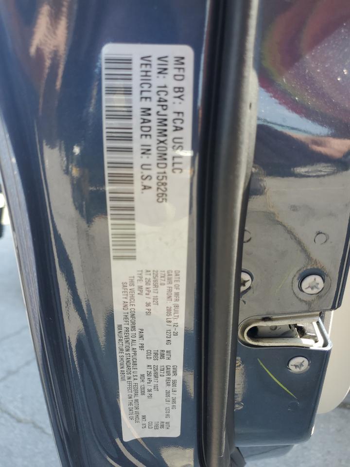 2021 Jeep Cherokee Latitude Lux VIN: 1C4PJMMX0MD158265 Lot: 80918095