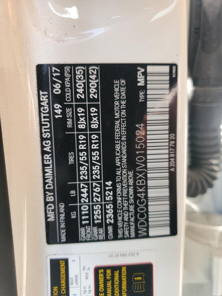 2018 Mercedes-Benz Glc 300 4Matic VIN: WDC0G4KBXJV015024 Lot: 84020725