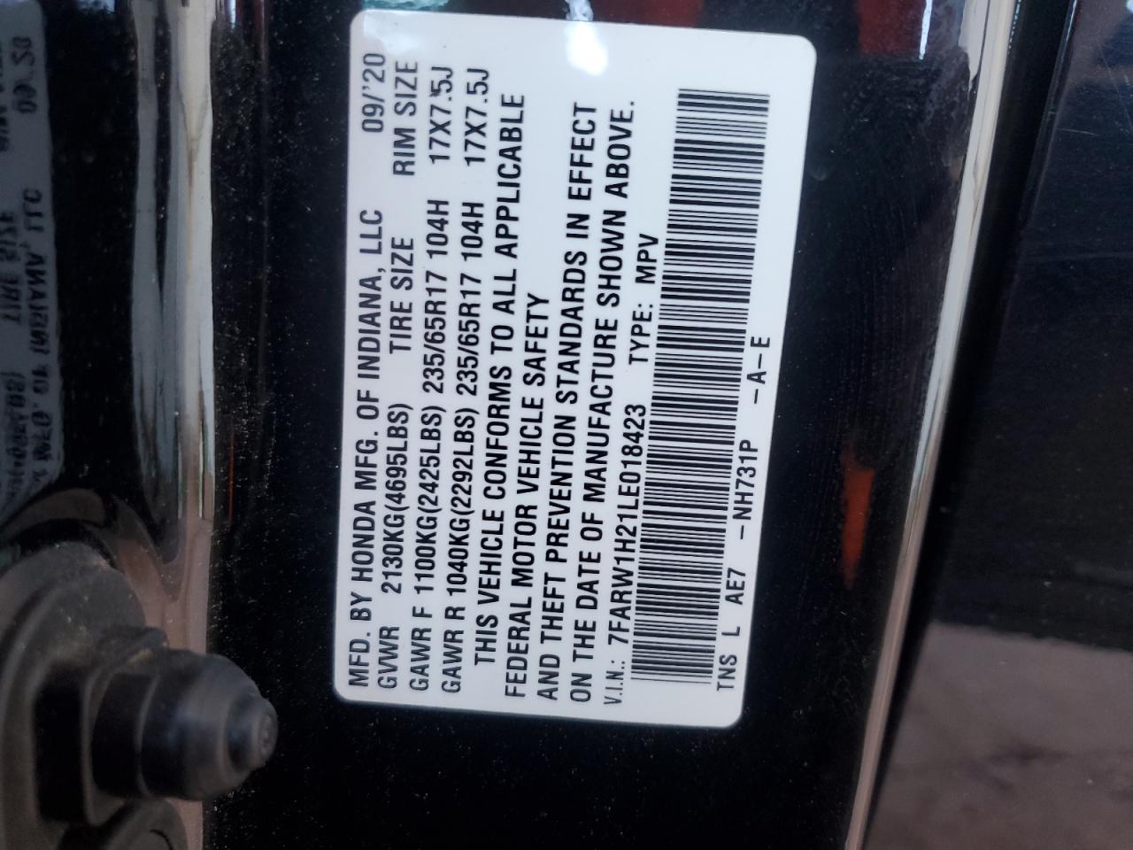 2020 Honda Cr-V Lx VIN: 7FARW1H21LE018423 Lot: 84635615