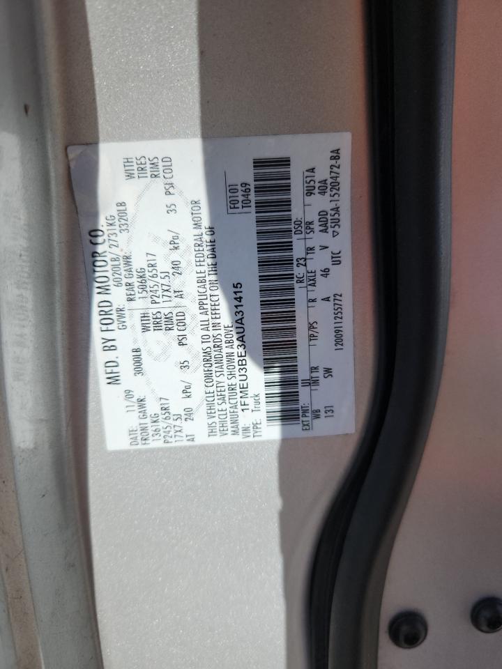 2010 Ford Explorer Sport Trac Xlt VIN: 1FMEU3BE3AUA31415 Lot: 80159825