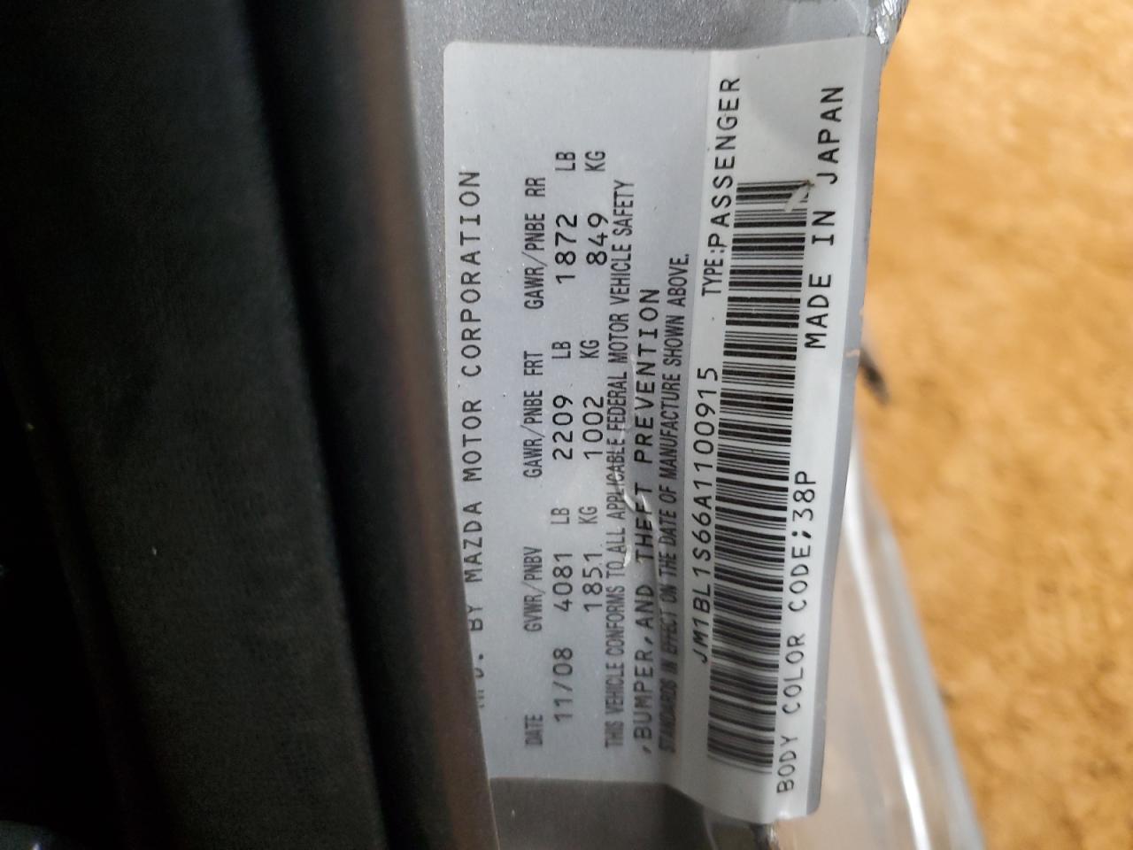 2010 Mazda 3 S VIN: JM1BL1S66A1100915 Lot: 70913845