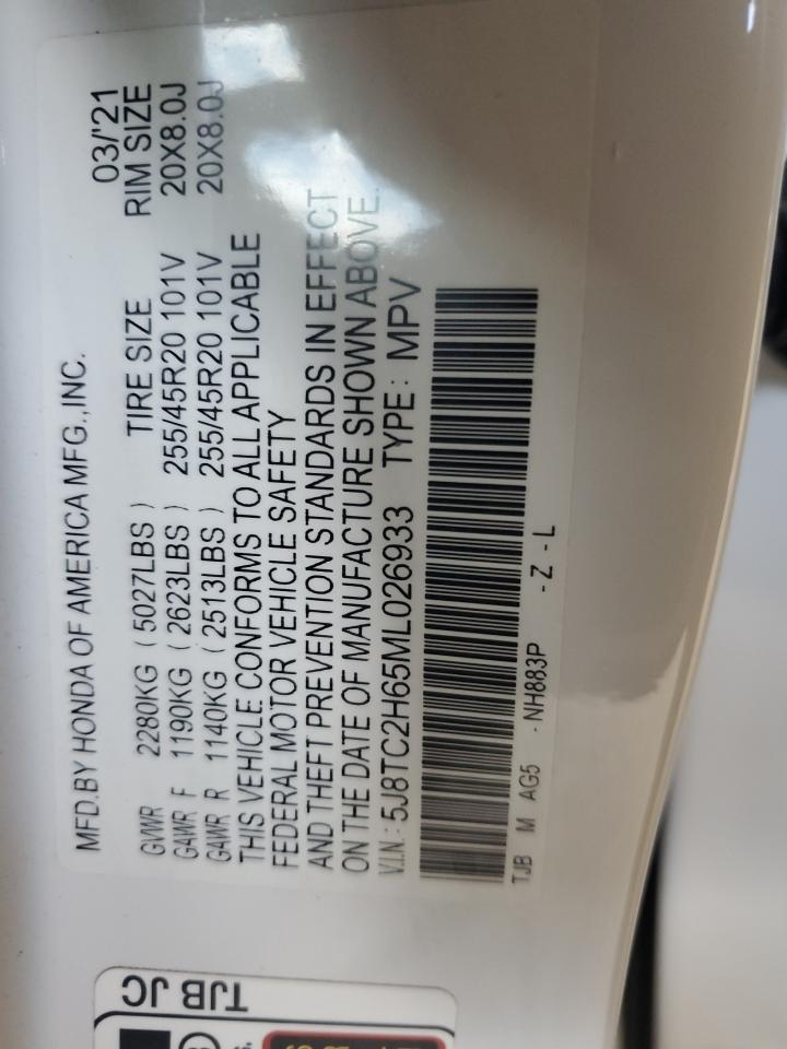 2021 Acura Rdx A-Spec VIN: 5J8TC2H65ML026933 Lot: 83873775