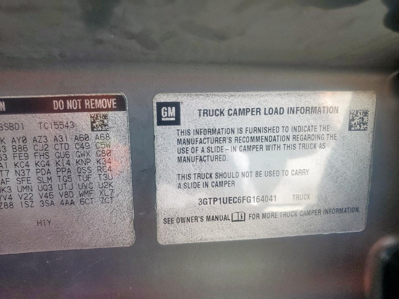 2015 GMC Sierra C1500 Sle VIN: 3GTP1UEC6FG164041 Lot: 71252915