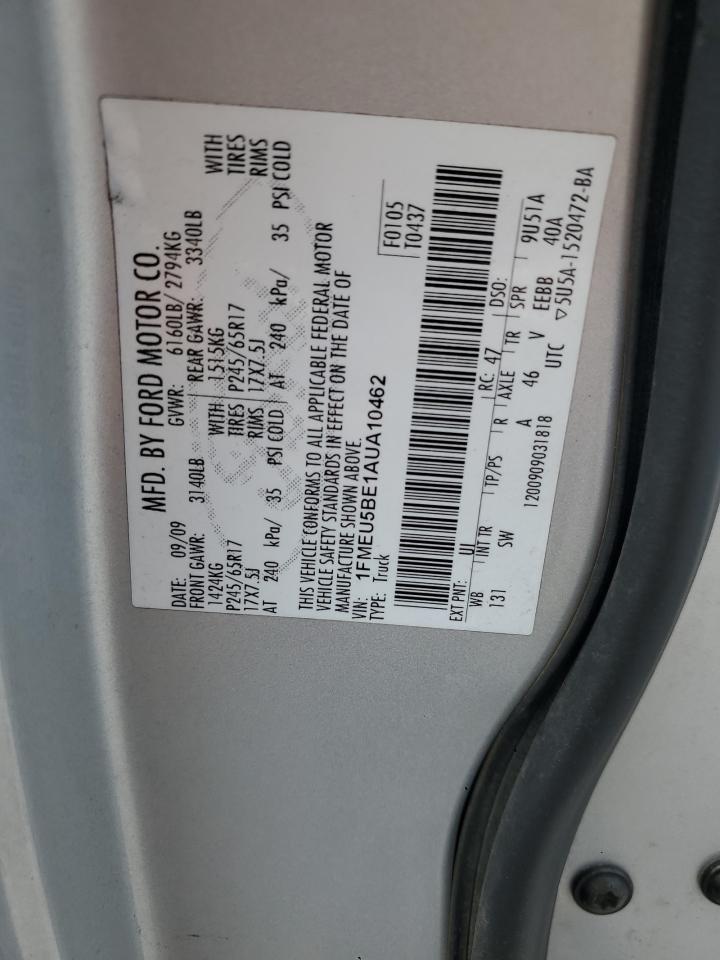 2010 Ford Explorer Sport Trac Xlt VIN: 1FMEU5BE1AUA10462 Lot: 80246045