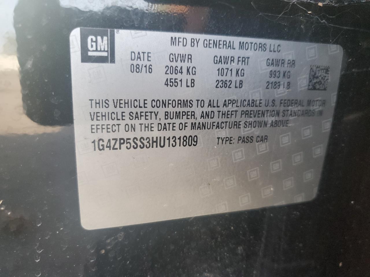 2017 Buick Lacrosse Essence VIN: 1G4ZP5SS3HU131809 Lot: 81803415