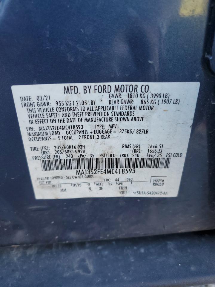 2021 Ford Ecosport S VIN: MAJ3S2FE4MC418593 Lot: 80474895