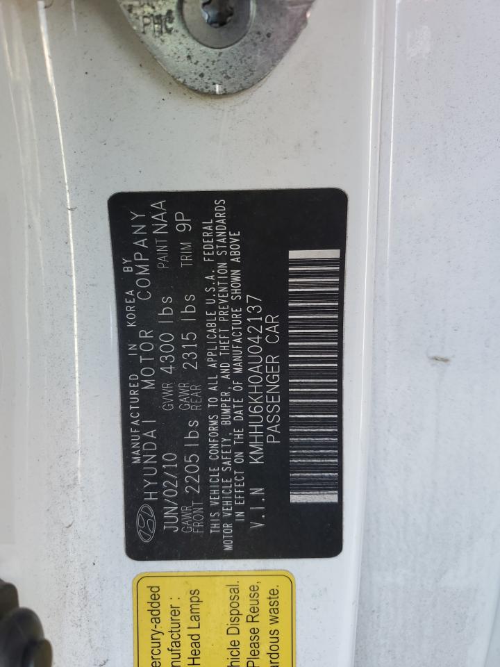 2010 Hyundai Genesis Coupe 3.8L VIN: KMHHU6KH0AU042137 Lot: 84340015