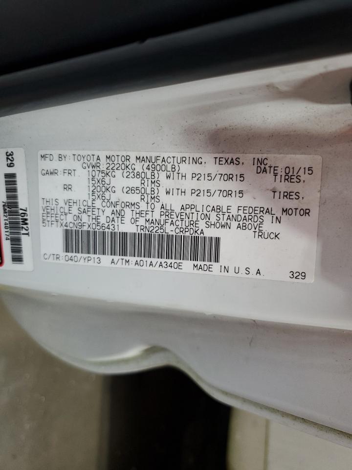 2015 Toyota Tacoma Access Cab VIN: 5TFTX4CN9FX056431 Lot: 81611145