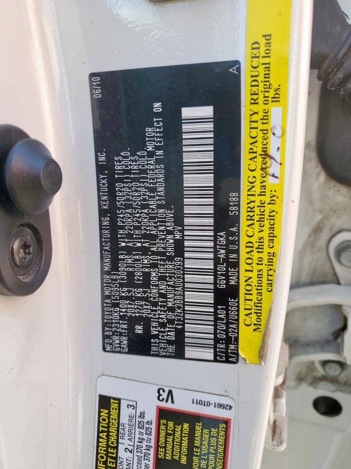 2010 Toyota Venza VIN: 4T3ZK3BB9AU030399 Lot: 71281195