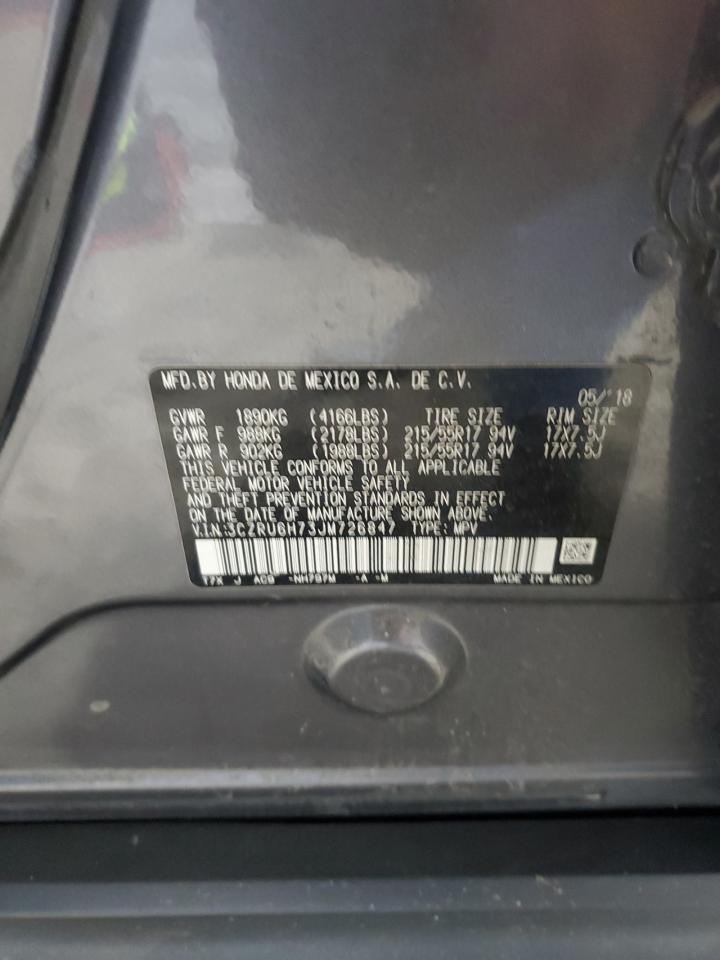 2018 Honda Hr-V Exl VIN: 3CZRU6H73JM726847 Lot: 71320115