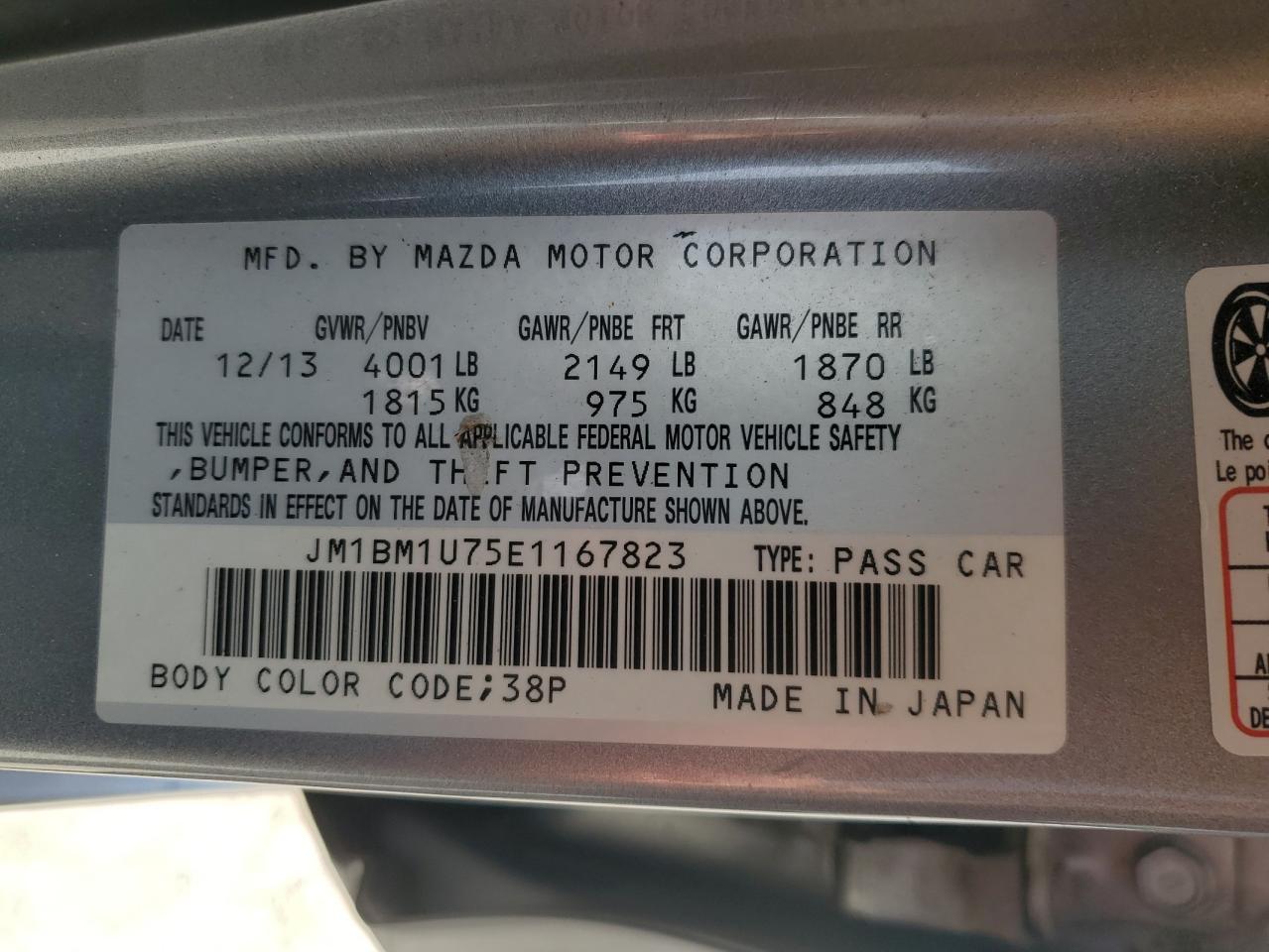 2014 Mazda 3 Sport VIN: JM1BM1U75E1167823 Lot: 81559645