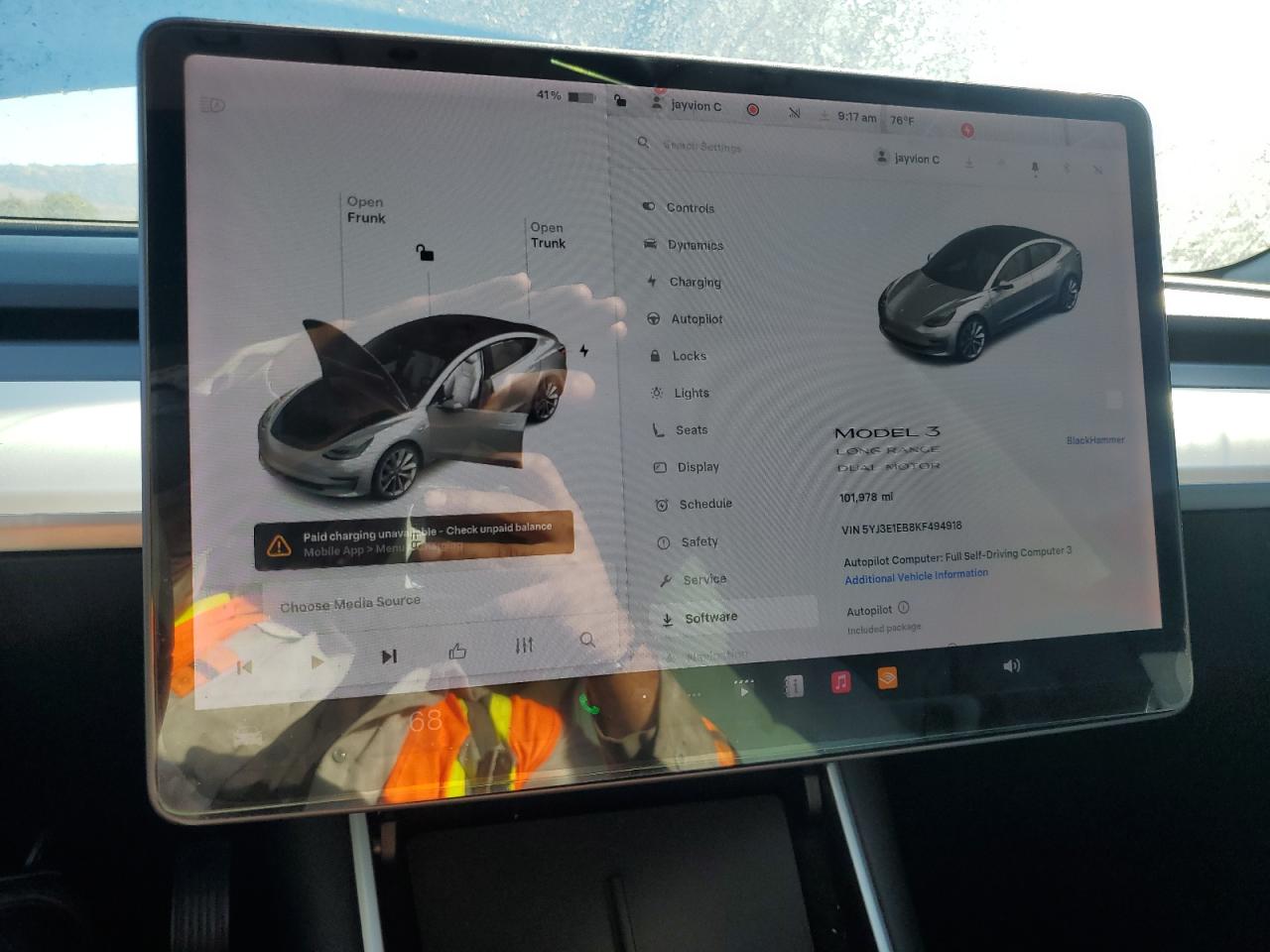 2019 Tesla Model 3 VIN: 5YJ3E1EB8KF494918 Lot: 80410085