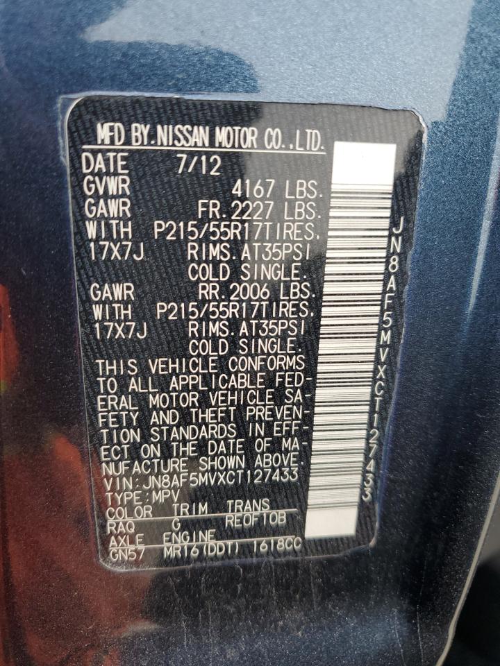 2012 Nissan Juke S VIN: JN8AF5MVXCT127433 Lot: 81749685