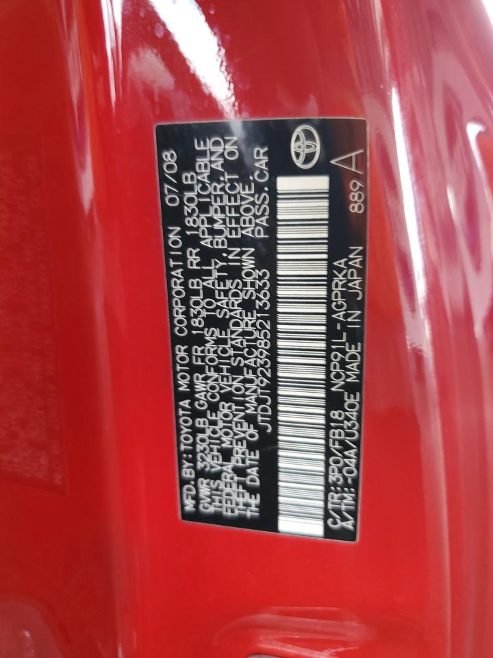 2008 Toyota Yaris VIN: JTDJT923985213633 Lot: 81912945