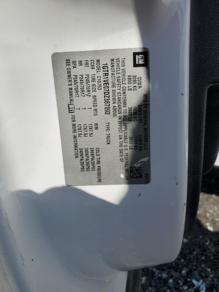 2013 GMC Sierra C1500 Sle VIN: 1GTR1VE07DZ387092 Lot: 84025635