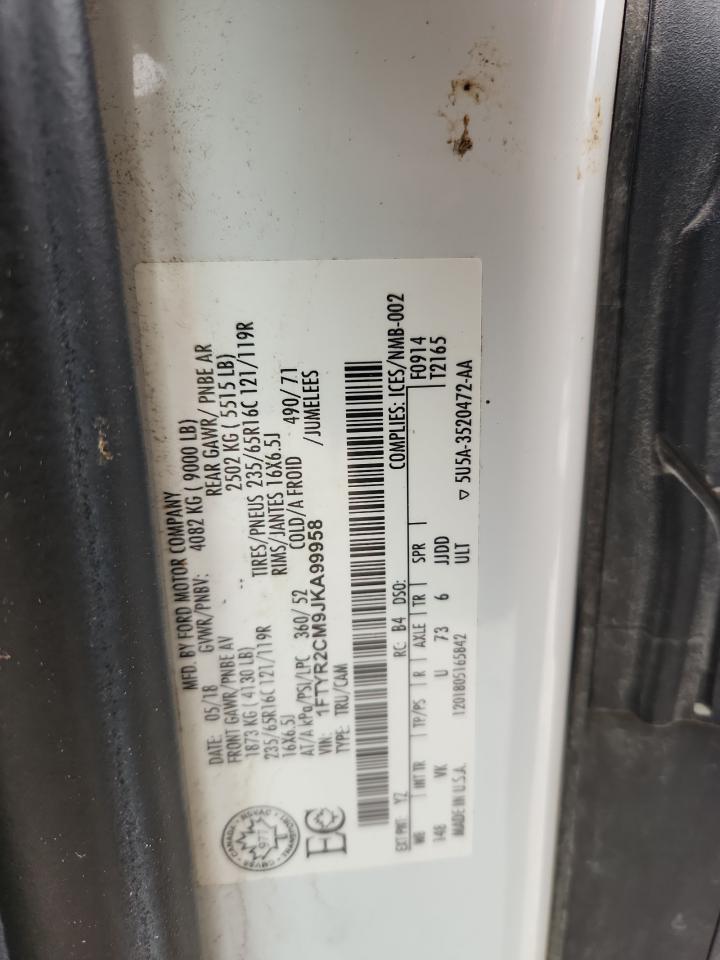 2018 Ford Transit T-250 VIN: 1FTYR2CM9JKA99958 Lot: 80474415