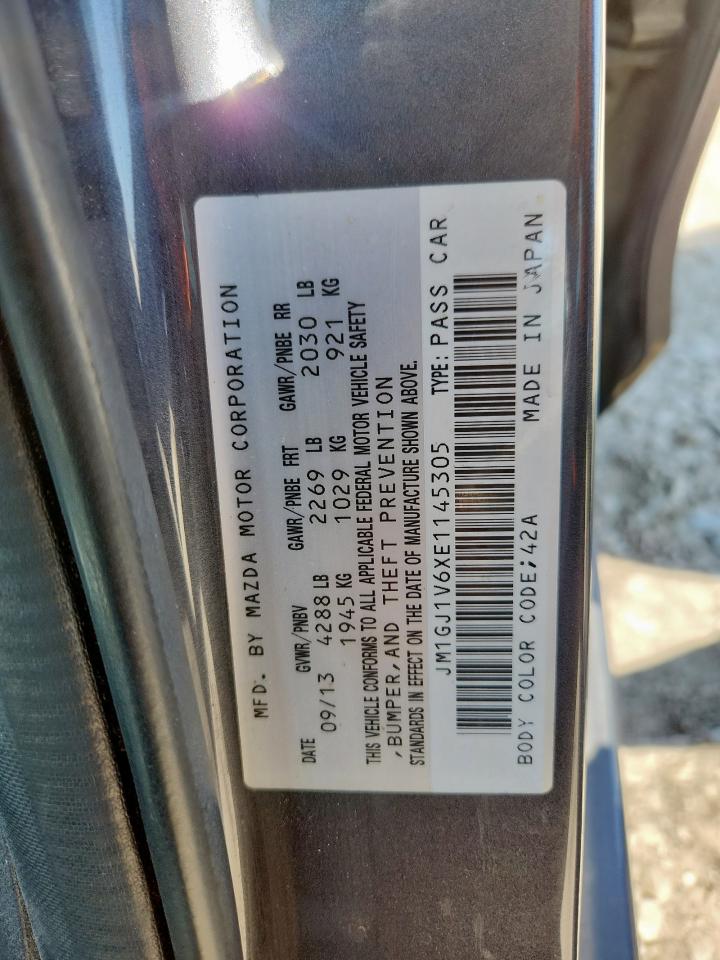 2014 Mazda 6 Touring VIN: JM1GJ1V6XE1145305 Lot: 80213675