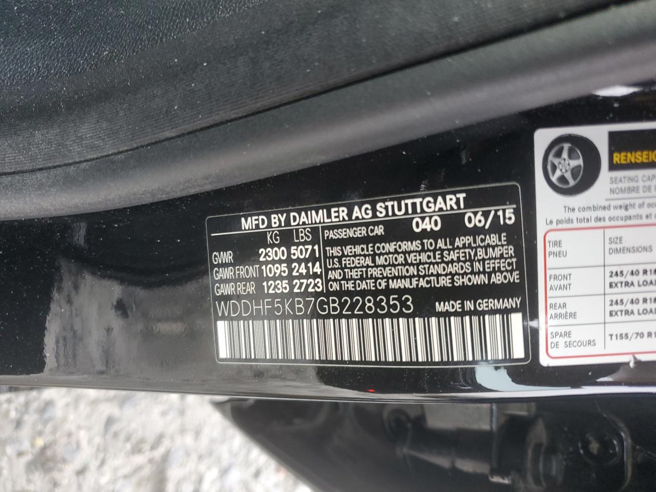 2016 Mercedes-Benz E 350 VIN: WDDHF5KB7GB228353 Lot: 82126975