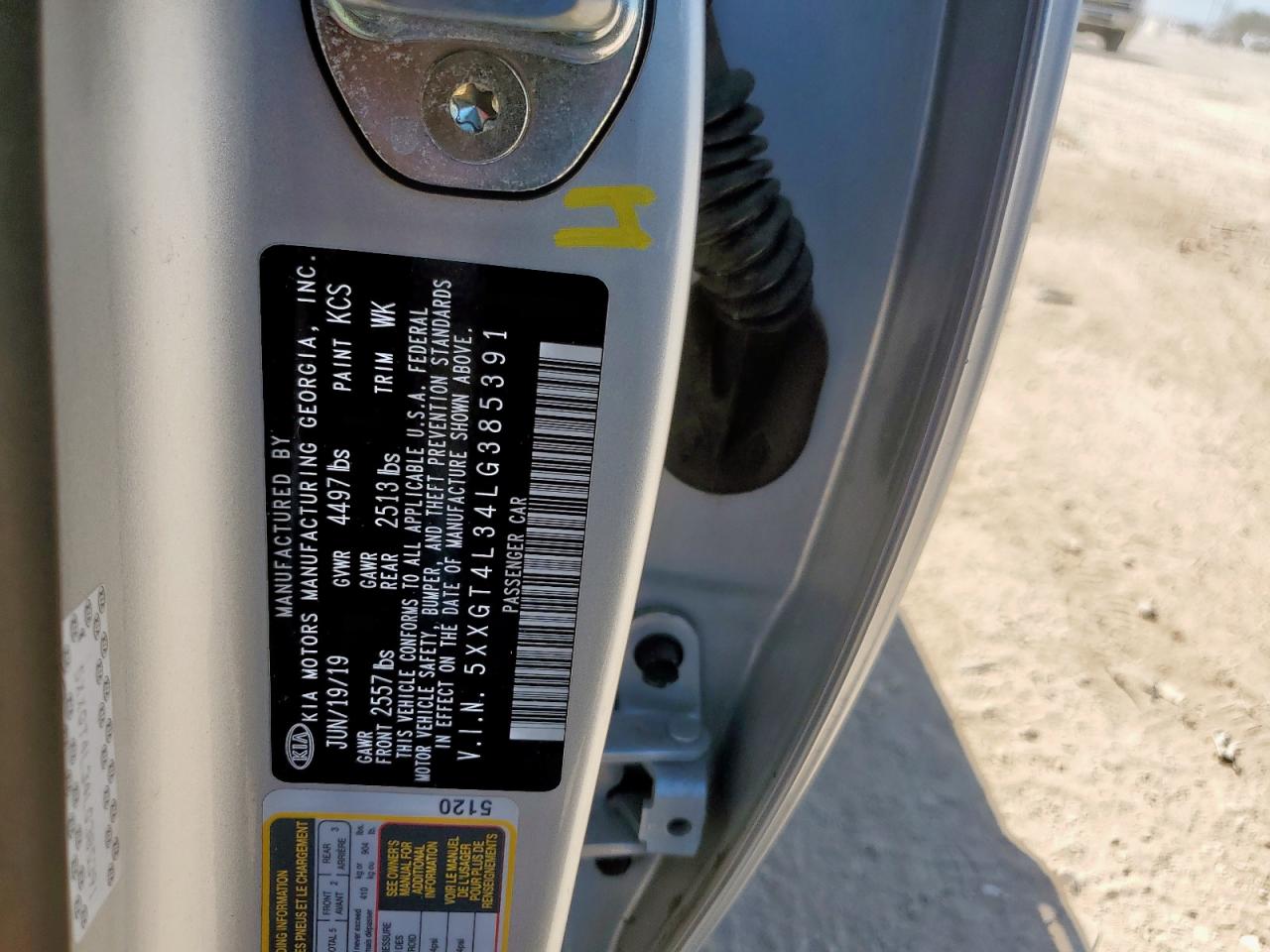 2020 Kia Optima Lx VIN: 5XXGT4L34LG385391 Lot: 84458685