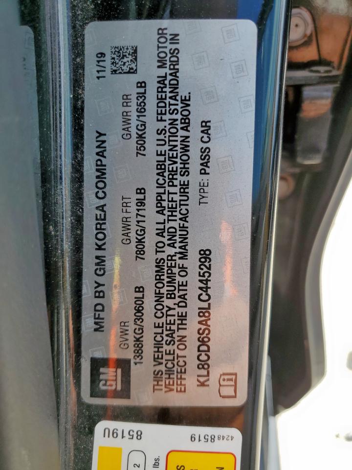 2020 Chevrolet Spark 1Lt VIN: KL8CD6SA8LC445298 Lot: 81404155