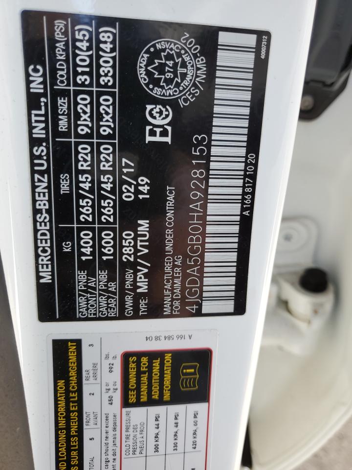 2017 Mercedes-Benz Gle 400 4Matic VIN: 4JGDA5GB0HA928153 Lot: 72044495