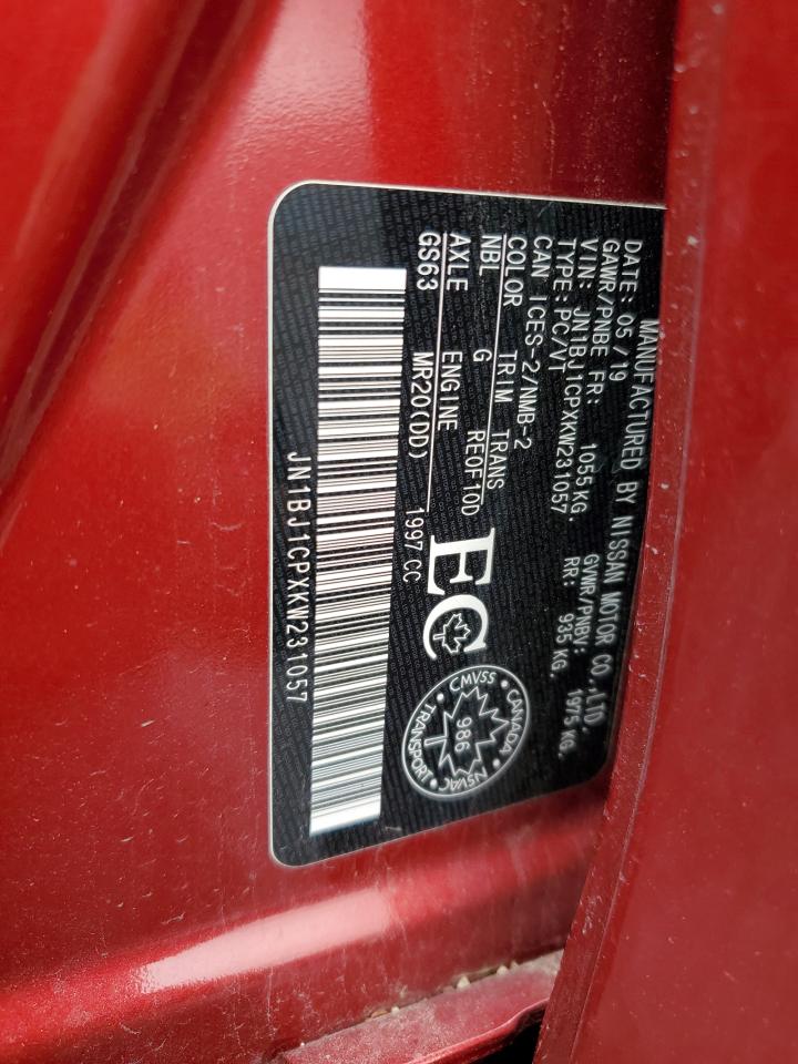 2019 Nissan Rogue Sport S VIN: JN1BJ1CPXKW231057 Lot: 71985405