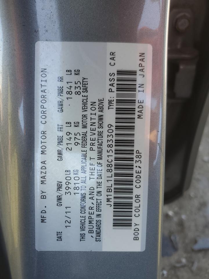 2012 Mazda 3 I VIN: JM1BL1L88C1583309 Lot: 71317455