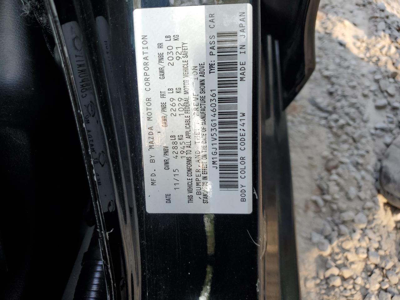 2016 Mazda 6 Touring VIN: JM1GJ1V53G1460361 Lot: 81568615