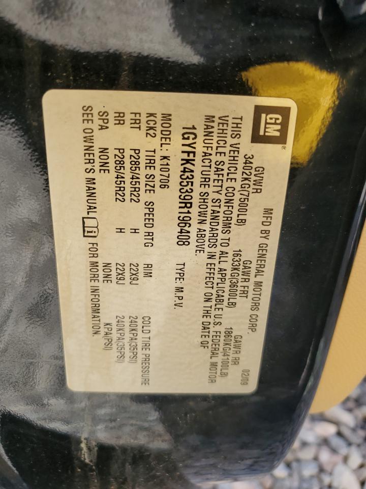 2009 Cadillac Escalade Hybrid VIN: 1GYFK43539R196408 Lot: 84554945