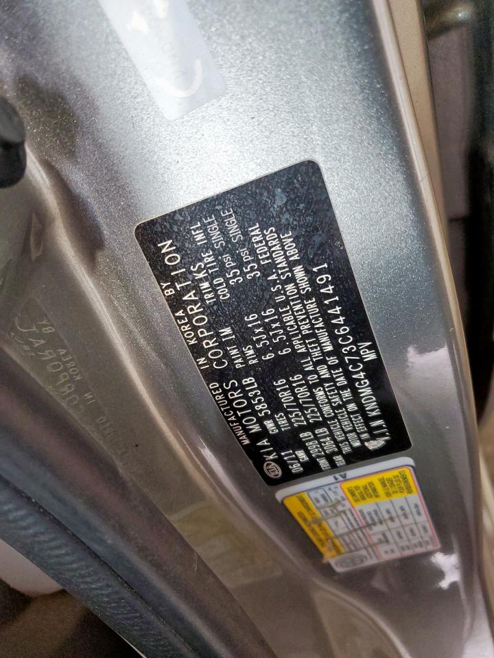 2012 Kia Sedona Lx VIN: KNDMG4C73C6441491 Lot: 81671345