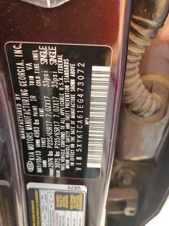 2014 Kia Sorento Lx VIN: 5XYKTCA61EG473072 Lot: 71408775