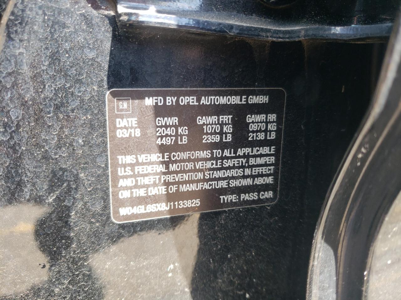 2018 Buick Regal Preferred VIN: W04GL6SX8J1133825 Lot: 71528115