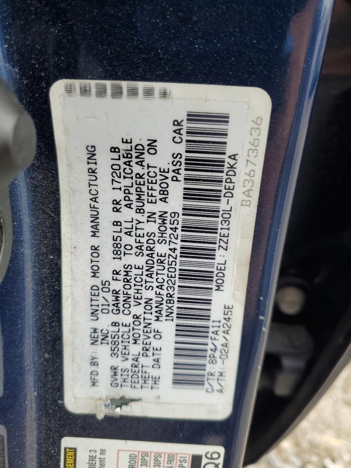 2005 Toyota Corolla Ce VIN: 1NXBR32E05Z472459 Lot: 71444455