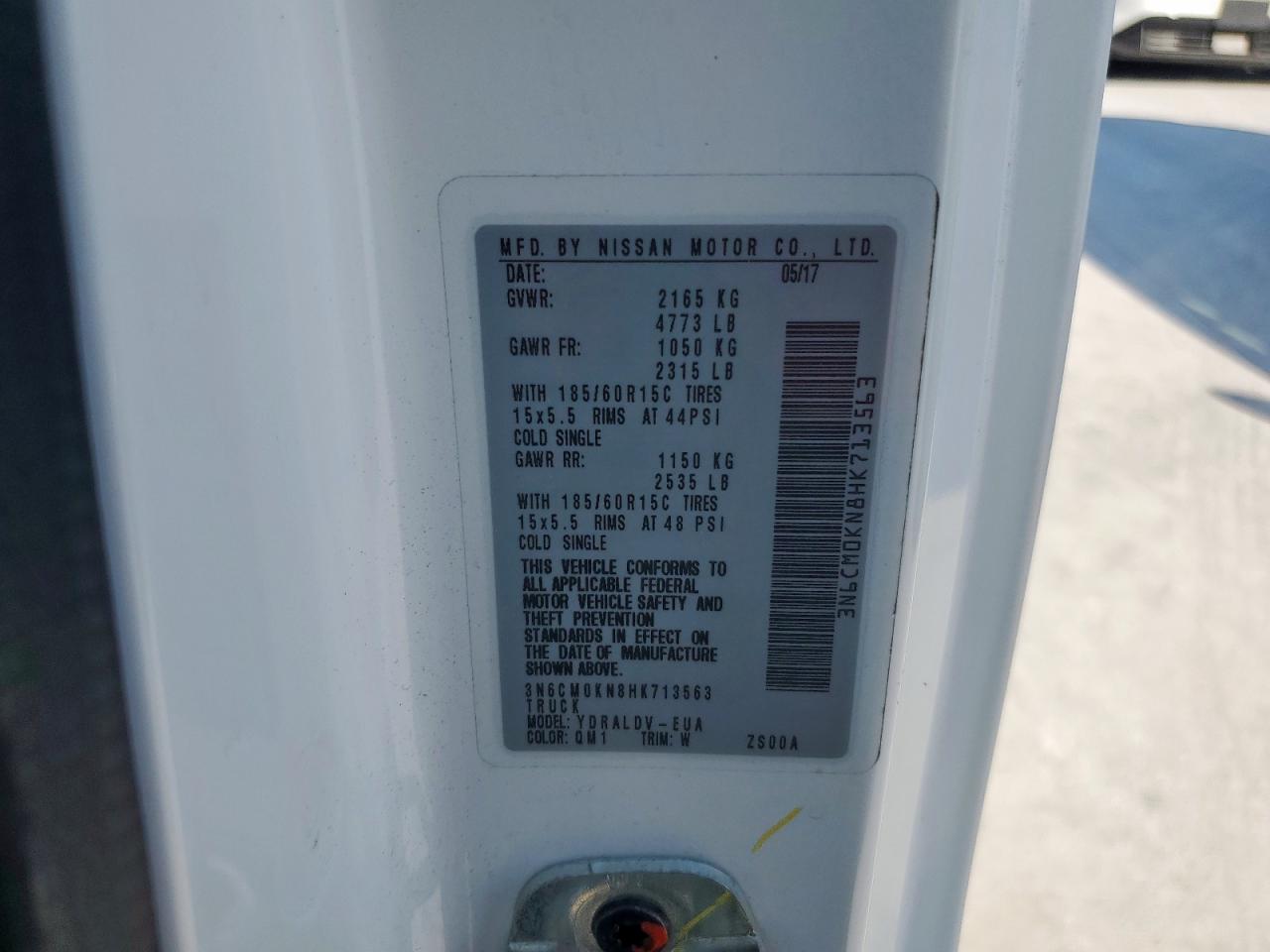 2017 Nissan Nv200 2.5S VIN: 3N6CM0KN8HK713563 Lot: 84395905