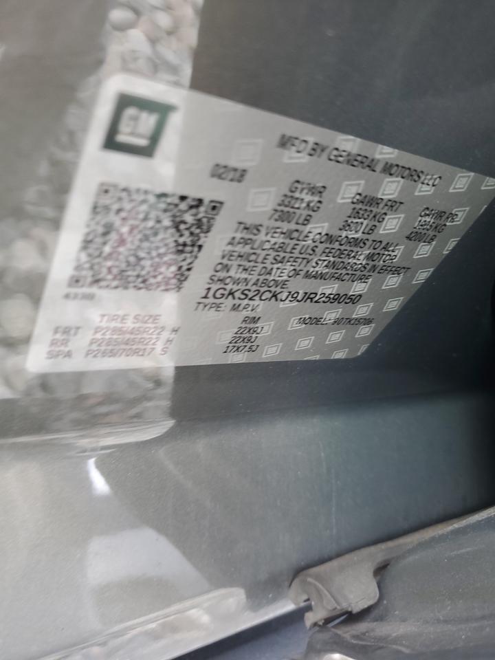 2018 GMC Yukon Denali VIN: 1GKS2CKJ9JR259050 Lot: 70742715