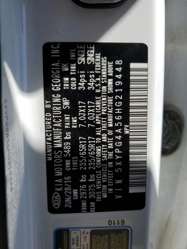 2017 Kia Sorento Lx VIN: 5XYPG4A56HG219448 Lot: 84467225