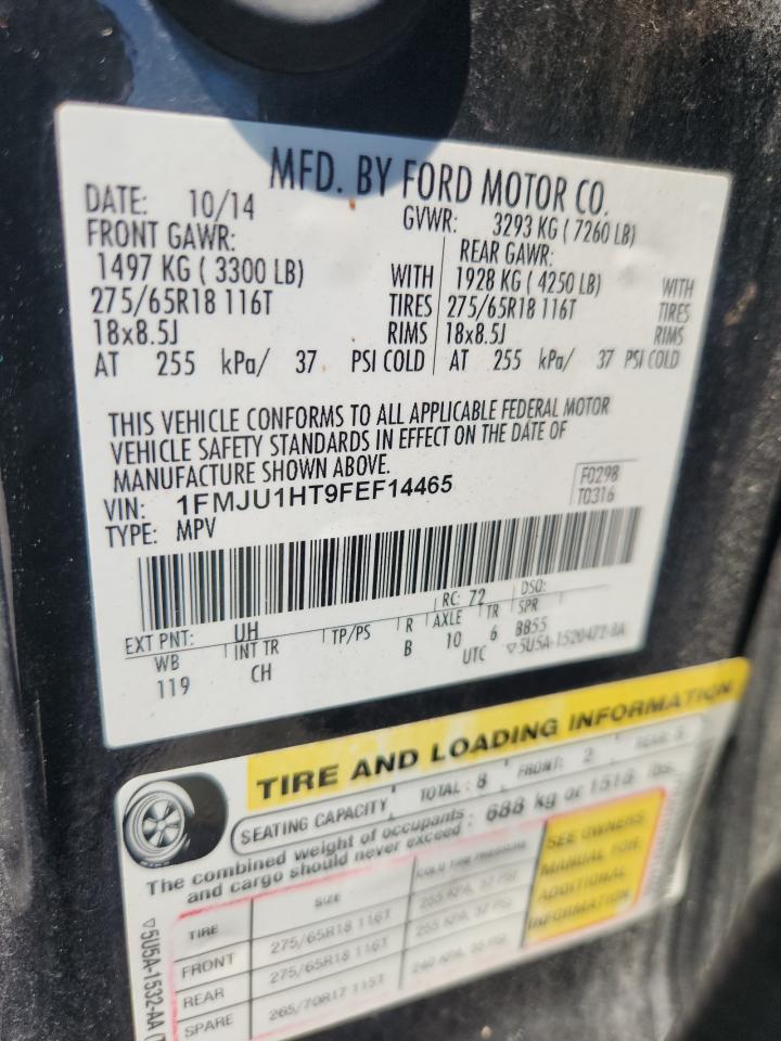 2015 Ford Expedition Xlt VIN: 1FMJU1HT9FEF14465 Lot: 80842215