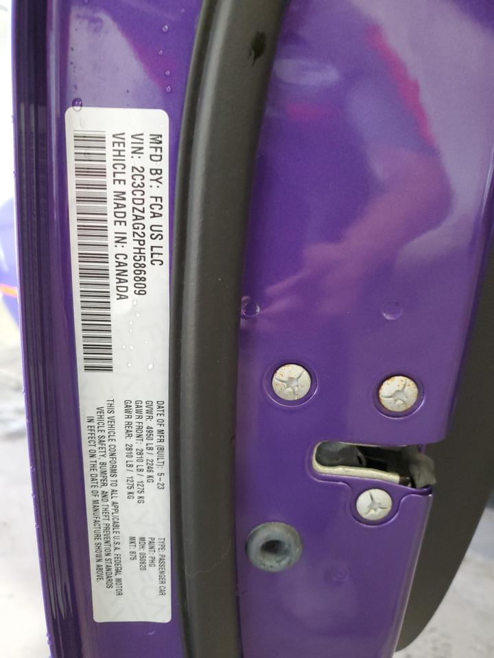 2023 Dodge Challenger Sxt VIN: 2C3CDZAG2PH586809 Lot: 81592265