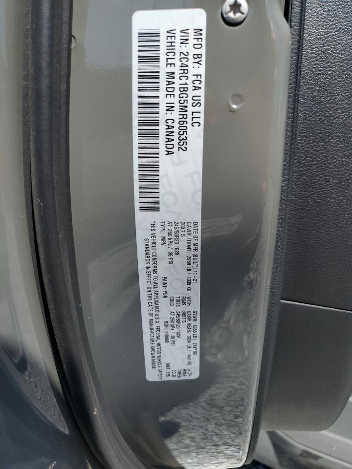 2021 Chrysler Pacifica Touring L VIN: 2C4RC1BG5MR605352 Lot: 81559495