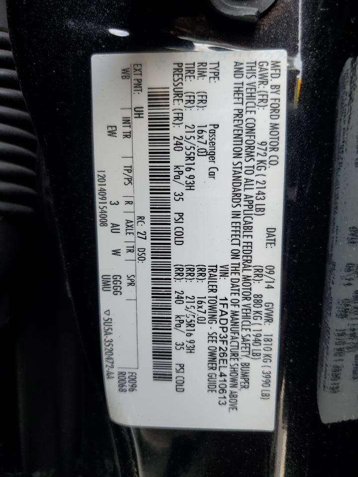 2014 Ford Focus Se VIN: 1FADP3F26EL410613 Lot: 81345335