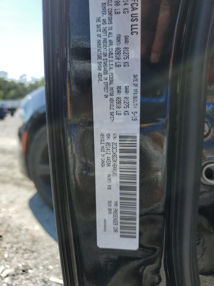 2019 Dodge Charger Sxt VIN: 2C3CDXBG3KH644101 Lot: 80280625