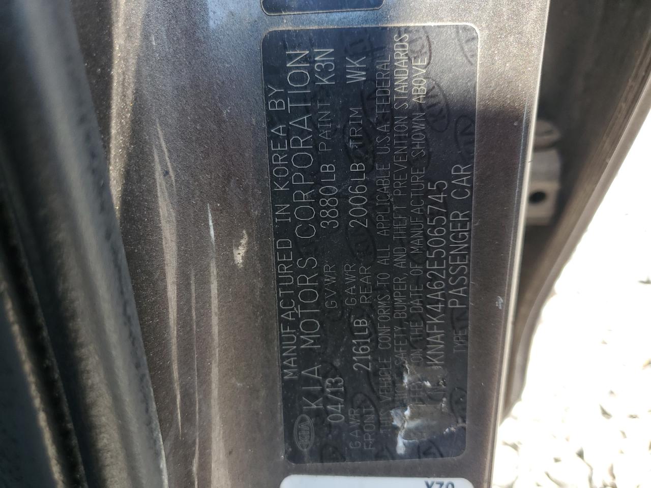 2014 Kia Forte Lx VIN: KNAFK4A62E5065745 Lot: 81853675