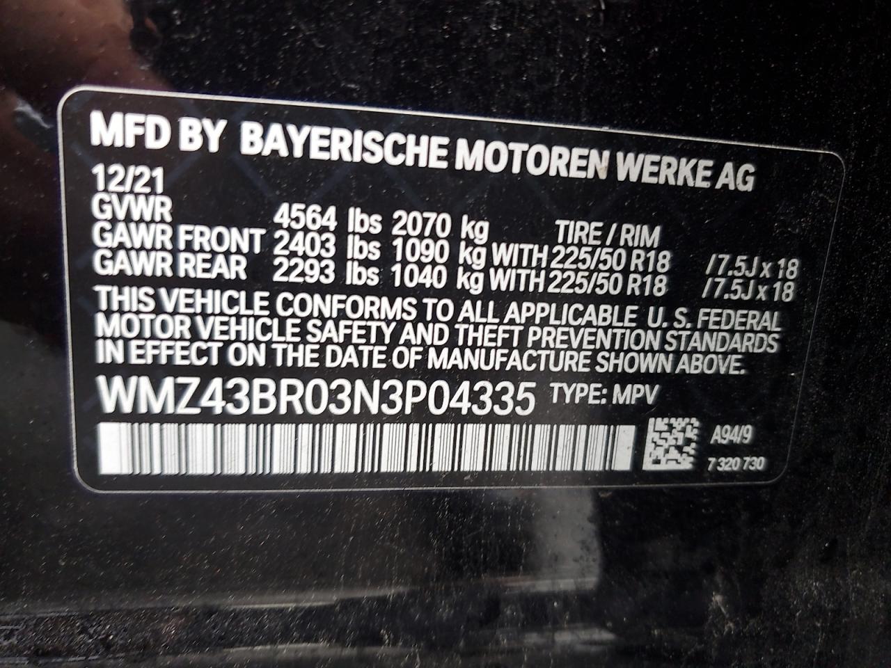 2022 Mini Cooper Countryman All4 VIN: WMZ43BR03N3P04335 Lot: 81489625
