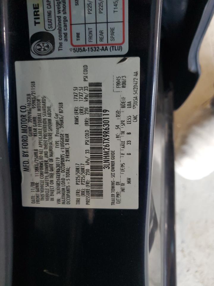 2009 Lincoln Mkz VIN: 3LNHM26TX9R630119 Lot: 84251905