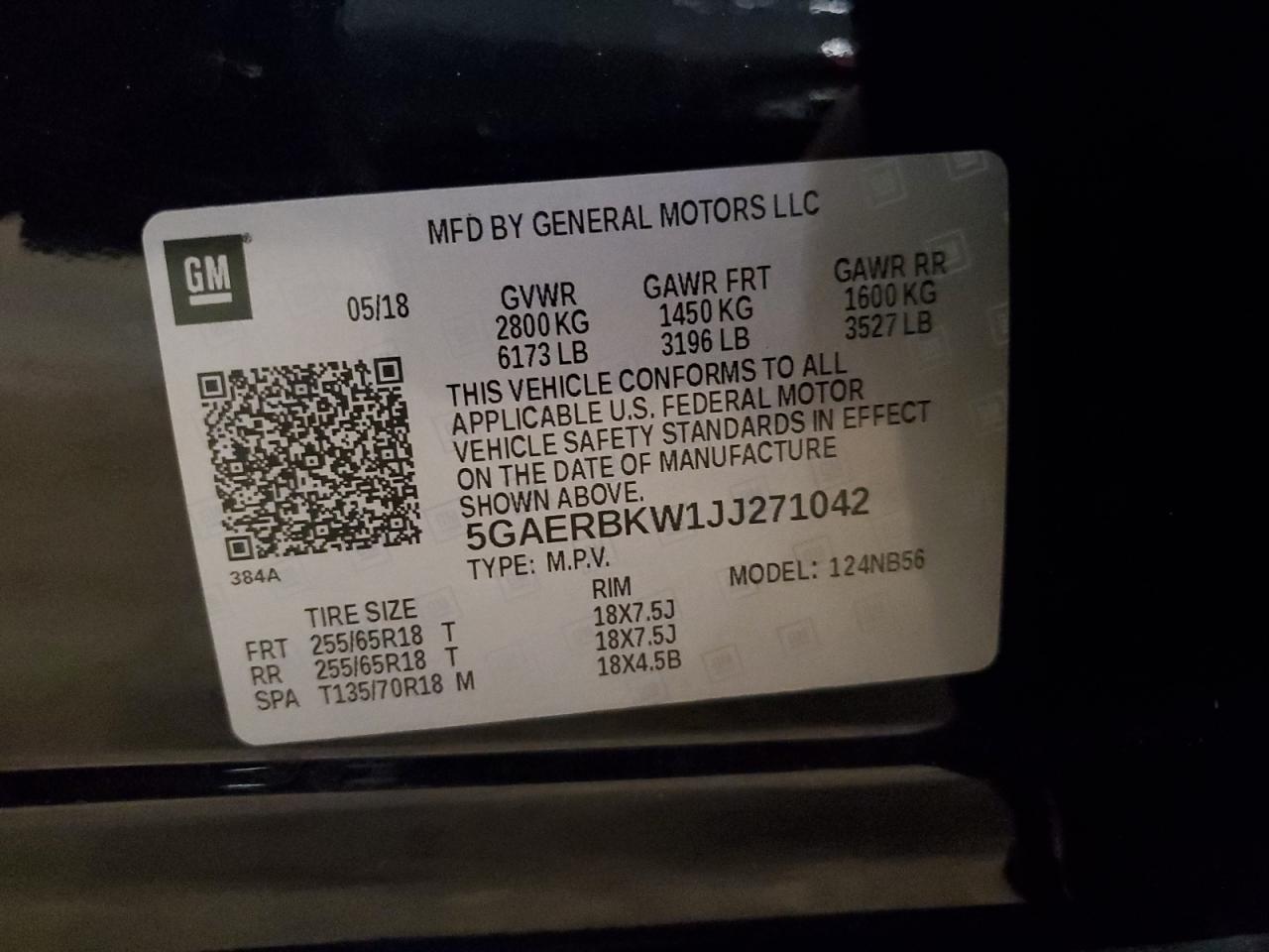 2018 Buick Enclave Essence VIN: 5GAERBKW1JJ271042 Lot: 84743415