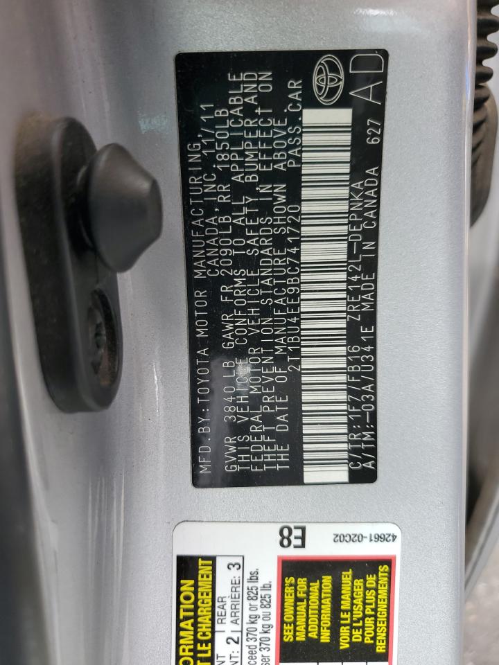 2011 Toyota Corolla Base VIN: 2T1BU4EE9BC741720 Lot: 82120125