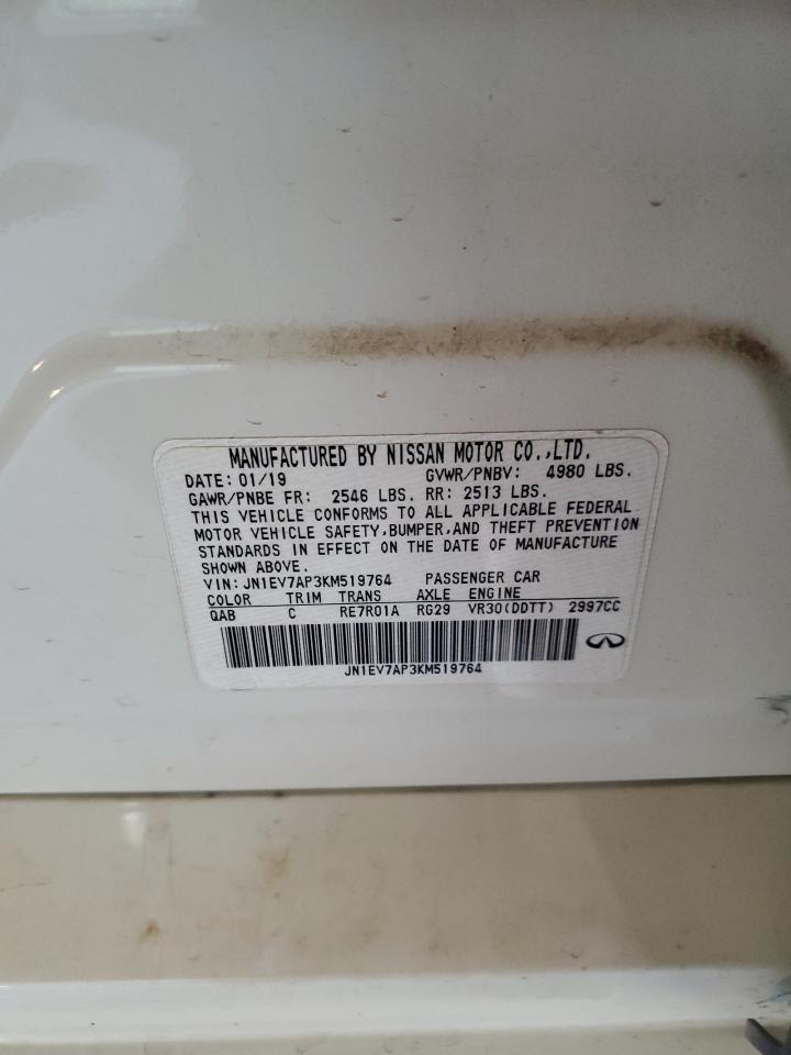 2019 Infiniti Q50 Luxe VIN: JN1EV7AP3KM519764 Lot: 71972065