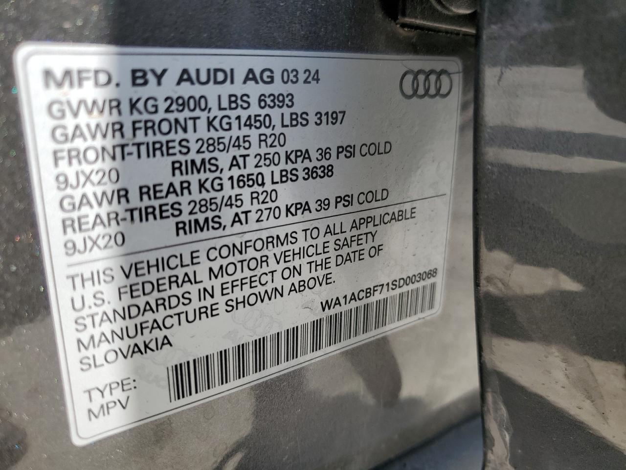 2025 Audi Q7 Premium VIN: WA1ACBF71SD003068 Lot: 81481695